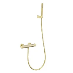 Poalgi Mitigeur de douche thermostatique avec douchette SKY BATH or brossé Inox S304 série SUPREME* Robinet De Douche