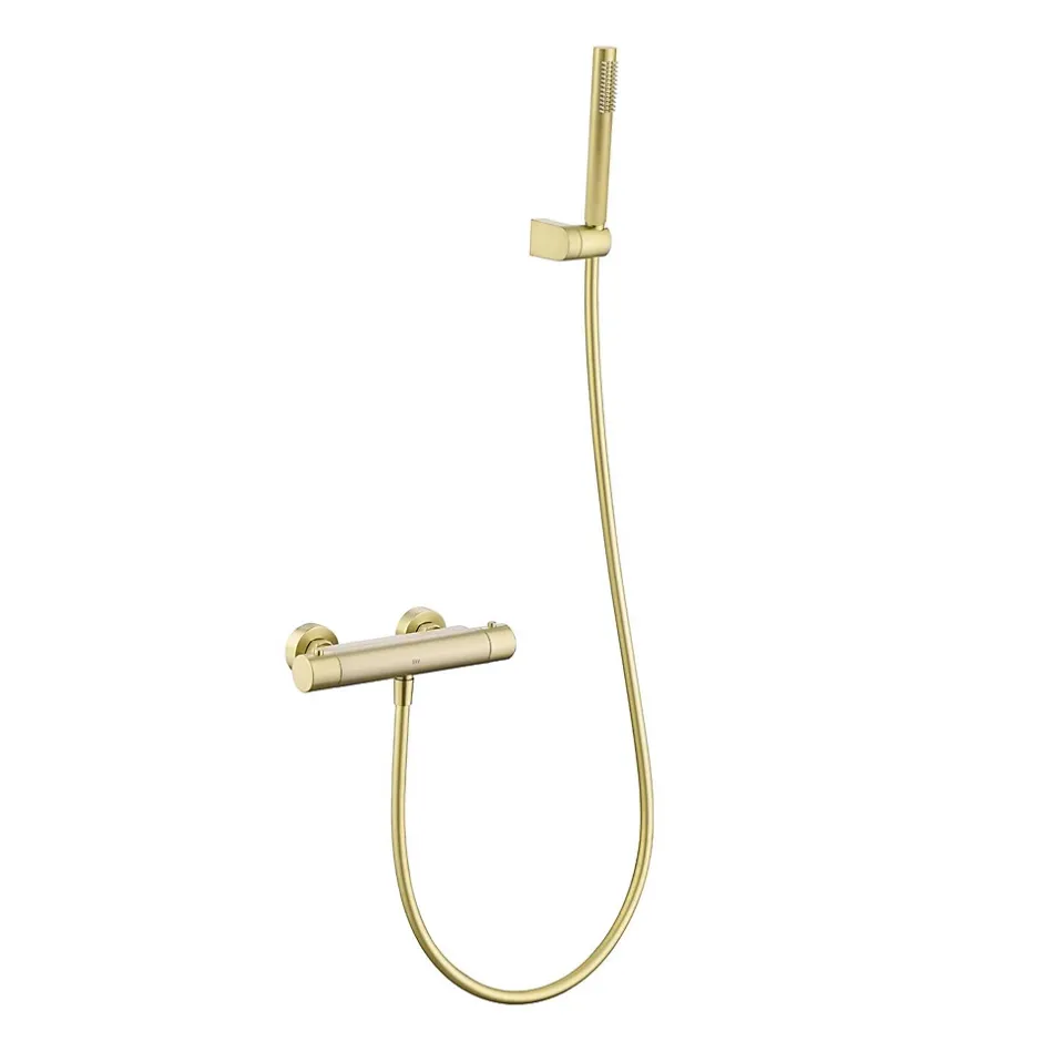 Poalgi Mitigeur de douche thermostatique avec douchette SKY BATH or brossé Inox S304 série SUPREME* Robinet De Douche