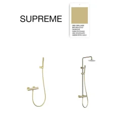 Poalgi Mitigeur de douche thermostatique avec douchette SKY BATH or brossé Inox S304 série SUPREME* Robinet De Douche