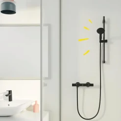 Grohe Mitigeur de douche thermostatique Precision Start noir mat + chiffonnette