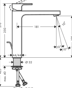 Hansgrohe Mitigeur de lavabo 190 Vernis Shape chromé