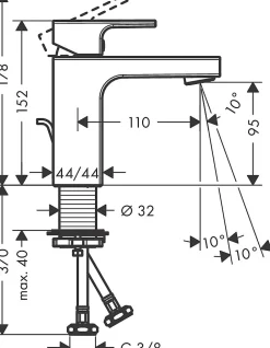 Hansgrohe Mitigeur de lavabo 100 Vernis Shape chromé
