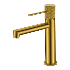 Imex Mitigeur de Lavabo Anti-Calcaire Bec Bas Or Brossé LINE BDD038-1OC