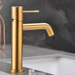 Imex Mitigeur de Lavabo Anti-Calcaire Bec Bas Or Brossé GENOVA BDG053-1OC