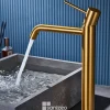 Imex Mitigeur de Lavabo Anti-Calcaire Bec Haut Or Brossé MONZA BDM039-3OC