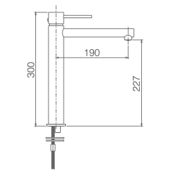 Imex Mitigeur de Lavabo Anti-Calcaire Bec Haut Noir Mat MILOS STICK BDYS045-3NG