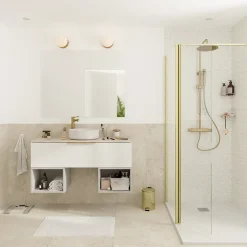 GoodHome Mitigeur de lavabo avec mousseur orientable, taille XL, doré, H.25,7 cm, Maza* Robinet Lavabo Et Vasque