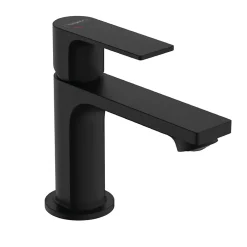 Hansgrohe Mitigeur de lavabo avec tirette et vidage noir mat, Rebris E 80 CoolStart* Robinet Lavabo Et Vasque