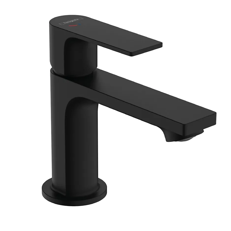 Hansgrohe Mitigeur de lavabo avec tirette et vidage noir mat, Rebris E 80 CoolStart* Robinet Lavabo Et Vasque