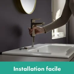 Hansgrohe Mitigeur de lavabo avec tirette et vidage bronze brossé, Talis E 110 EcoSmart* Robinet Lavabo Et Vasque