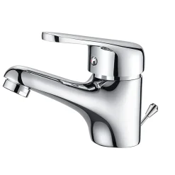 Auralum Max Mitigeur de lavabo avec Tirette de Vidage, Bonde Incluse, Robinet Salle de Bain Chromé Robinetterie en Laiton