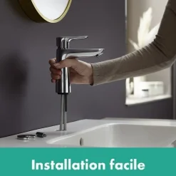 Hansgrohe Mitigeur de lavabo avec tirette et vidage chromé, Talis E 110 EcoSmart* Robinet Lavabo Et Vasque