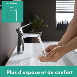 Hansgrohe Mitigeur de lavabo avec tirette et vidage chromé, Talis E 110 EcoSmart* Robinet Lavabo Et Vasque