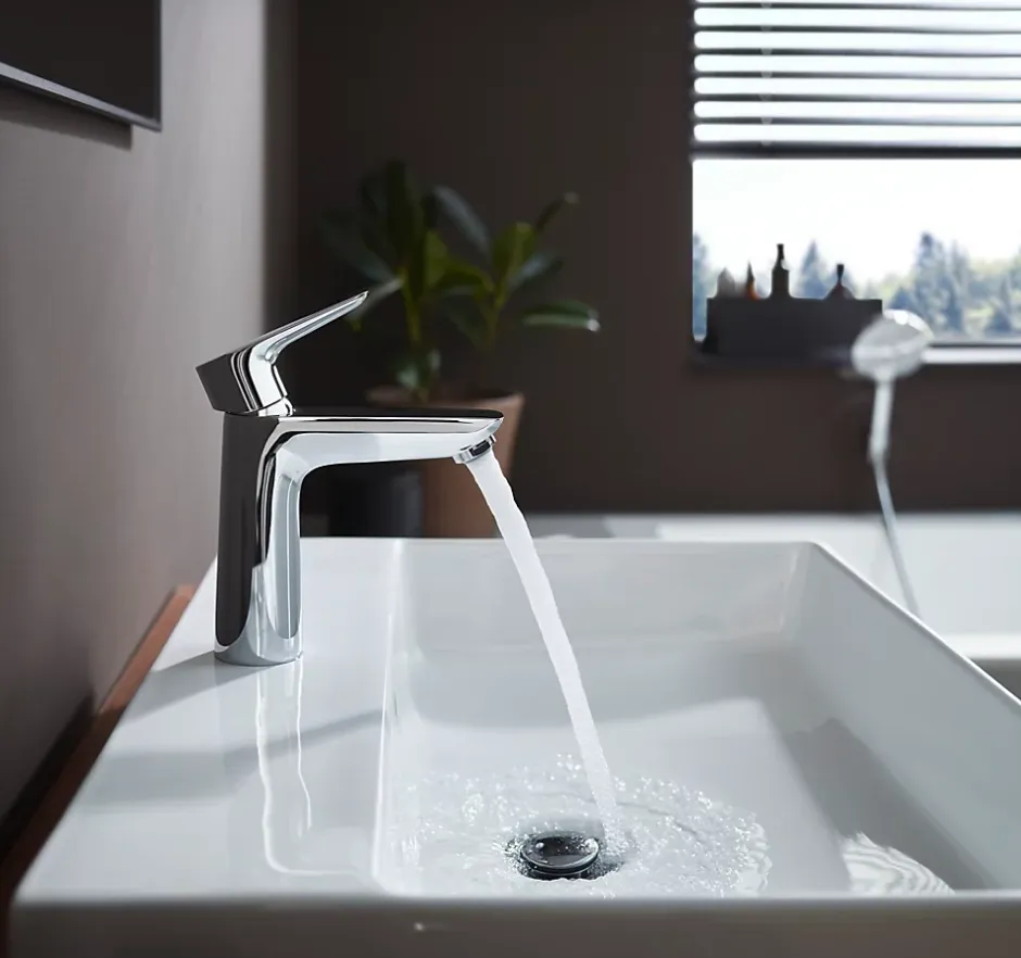 Hansgrohe Mitigeur de lavabo avec tirette et vidage chromé, Talis E 110 EcoSmart* Robinet Lavabo Et Vasque