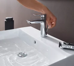 Hansgrohe Mitigeur de lavabo avec tirette et vidage chromé, Talis E 110 EcoSmart* Robinet Lavabo Et Vasque
