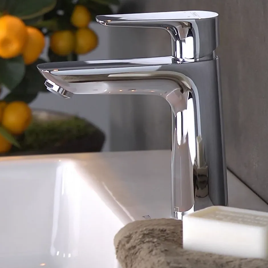 Hansgrohe Mitigeur de lavabo avec tirette et vidage chromé, Talis E 110 EcoSmart* Robinet Lavabo Et Vasque