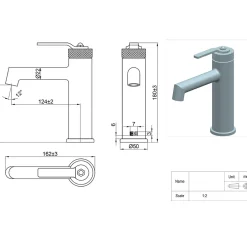 Essebagno Mitigeur de lavabo bas cuivre brossé Molette