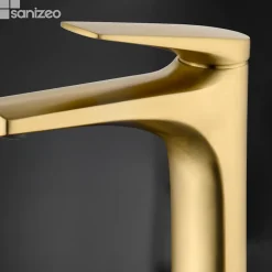 Imex Mitigeur de Lavabo Bec Haut Anti-Calcaire Or Brossé DELOS BDD055-3OC