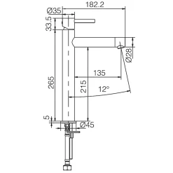 Imex Mitigeur de Lavabo Bec Haut en Acier Inoxydable Intérieur / Extérieur MOSCU BDK034-3
