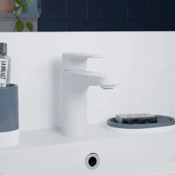 GoodHome Mitigeur de lavabo blanc Cavally M