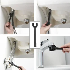 GoodHome Mitigeur de lavabo chromé Nyasa* Robinet Lavabo Et Vasque