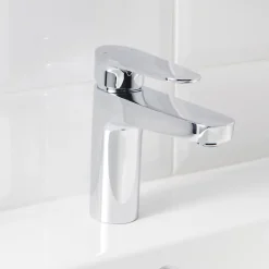 GoodHome Mitigeur de lavabo chromé taille M avec bonde clic-clac, Cavally* Robinet Lavabo Et Vasque
