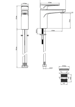 GoodHome Mitigeur de lavabo chromé taille M avec bonde clic-clac, Cavally* Robinet Lavabo Et Vasque