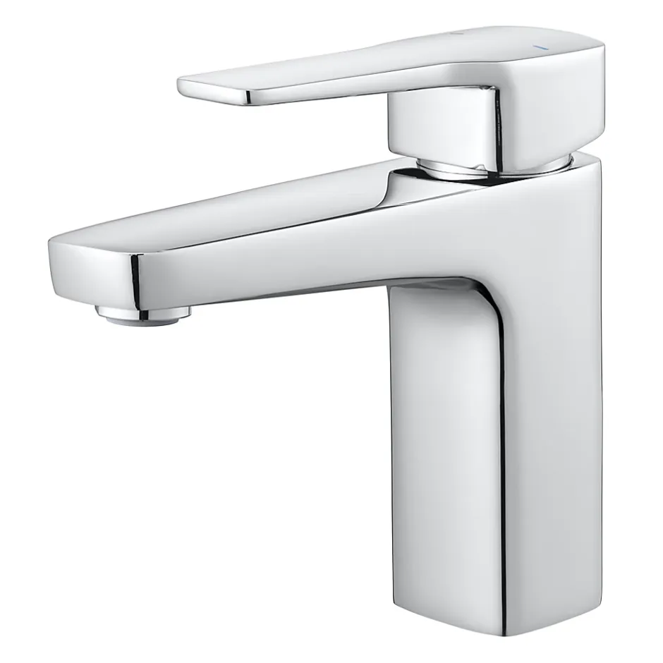 GoodHome Mitigeur de lavabo chromé taille M avec bonde clic-clac, Teesta