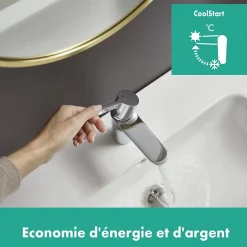 Hansgrohe Mitigeur de lavabo chromé Waterforms L CoolStart* Robinet Lavabo Et Vasque