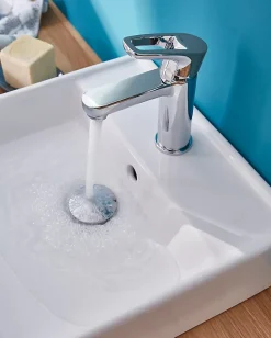 GoodHome Mitigeur de lavabo chromé effet chute d'eau Olmeto* Robinet Lavabo Et Vasque