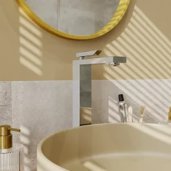GoodHome Mitigeur de lavabo chromé Kolima XL* Robinet Lavabo Et Vasque