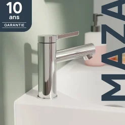 GoodHome Mitigeur de lavabo chrome taille M, Maza