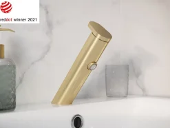 GoodHome Mitigeur de lavabo doré brossé Nyasa