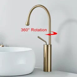 Signature Mitigeur de lavabo doré L - Installation facile et finition premium
