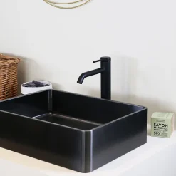 Essebagno Mitigeur de lavabo H.27,6 cm, noir, Lollipop* Robinet Lavabo Et Vasque