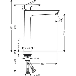 Hansgrohe Mitigeur de lavabo Talis E 240 aspect doré poli* Robinet Lavabo Et Vasque