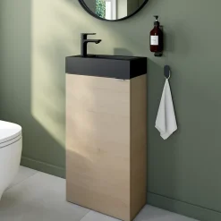 Hansgrohe Mitigeur de lavabo Rebris E 80 pour lave-mains sans tirette ni vidage noir mat* Robinet Lave-Mains