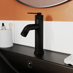 GoodHome Mitigeur de lavabo M noir mat, Selenga