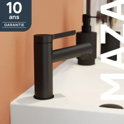 GoodHome Mitigeur de lavabo M, noir mat, Maza