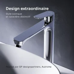 Am.Pm Europe Mitigeur de lavabo Mitigeur Salle de Bain Robinet de lavabo, Chromé, taille L, FTA92000 AM.PM* Robinet Lavabo Et Vasque