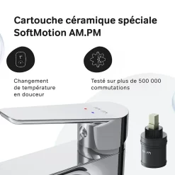 Am.Pm Europe Mitigeur de lavabo Mitigeur Salle de Bain Robinet de lavabo, Chromé, taille L, FTA92000 AM.PM* Robinet Lavabo Et Vasque