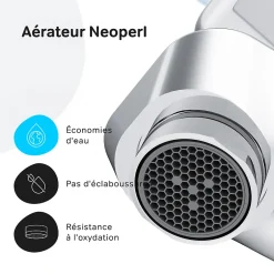 Am.Pm Europe Mitigeur de lavabo Mitigeur Salle de Bain Robinet de lavabo, Chromé, taille L, FTA92000 AM.PM* Robinet Lavabo Et Vasque