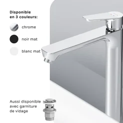 Am.Pm Europe Mitigeur de lavabo Mitigeur Salle de Bain Robinet de lavabo, Chromé, taille L, FTA92000 AM.PM* Robinet Lavabo Et Vasque