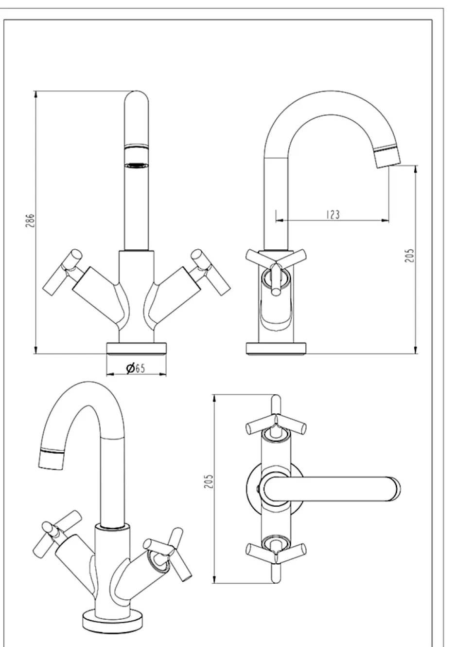 Essebagno Mitigeur de lavabo noir Essekross* Robinet Lavabo Et Vasque