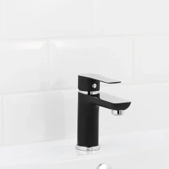 GoodHome Mitigeur de lavabo noir Wicie* Robinet Lavabo Et Vasque