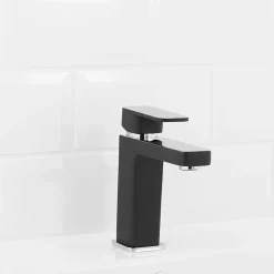 Cooke & Lewis Mitigeur de lavabo noir H.16,6 cm GoodHome Pazar* Robinet Lavabo Et Vasque