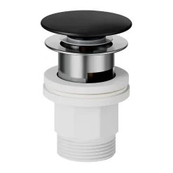 GoodHome Mitigeur de lavabo noir taille M avec bonde clic-clac, Cavally