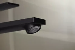 Hansgrohe Mitigeur de lavabo pour vasque à poser avec tirette et vidage noir mat, Rebris E 240 CoolStart* Robinet Lavabo Et Vasque