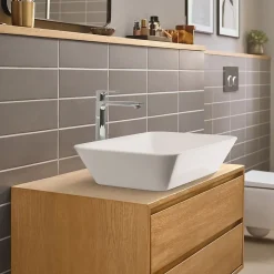 Hansgrohe Mitigeur de lavabo pour vasque à poser avec tirette et vidage chromé, Rebris E 240 CoolStart* Robinet Lavabo Et Vasque