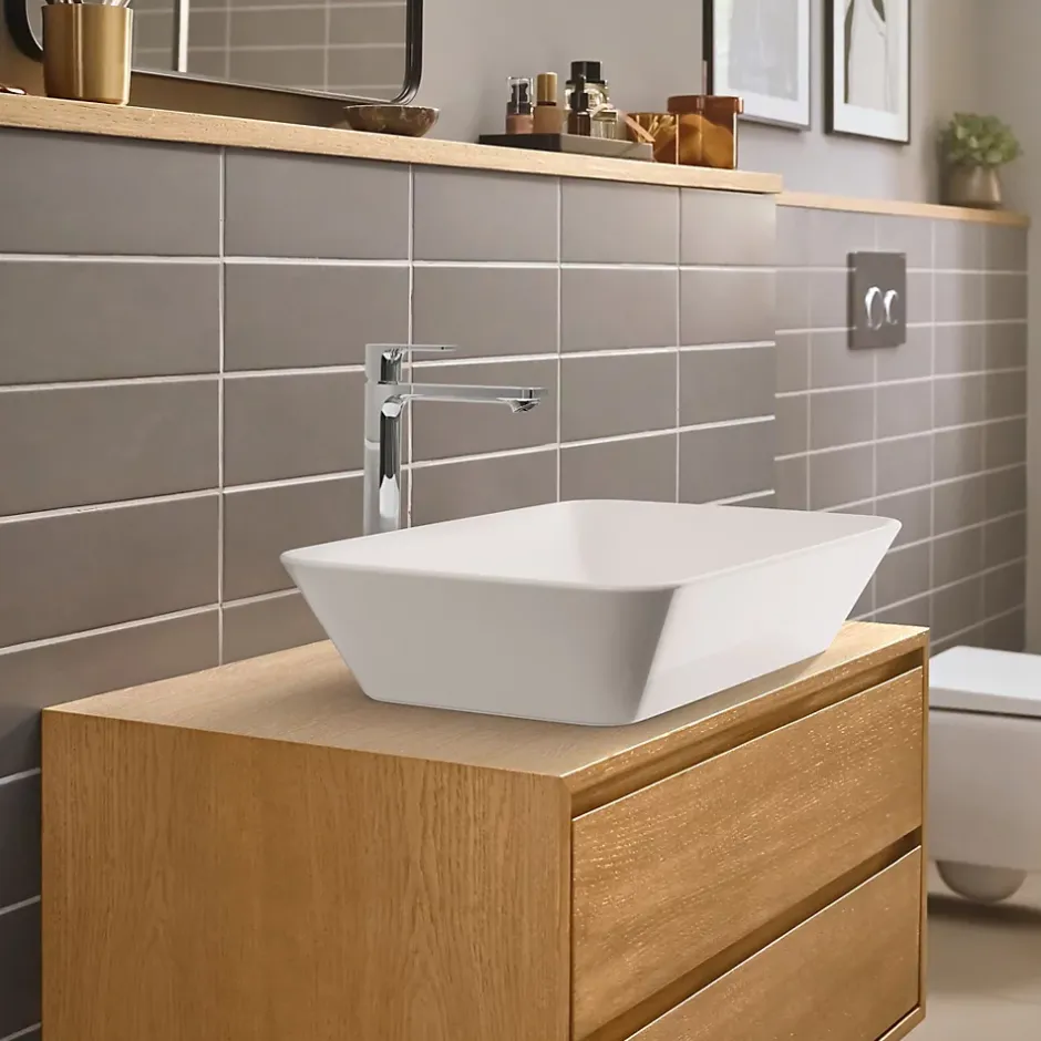 Hansgrohe Mitigeur de lavabo pour vasque à poser avec tirette et vidage chromé, Rebris E 240 CoolStart* Robinet Lavabo Et Vasque